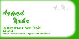 arpad mohr business card