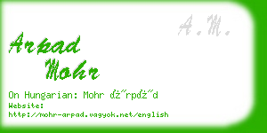 arpad mohr business card
